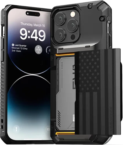 Miniatura 25 de VRS DESIGN Damda Glide Pro - Funda para iPhone 13 Pro, resistente funda semiautomática [4 tarjetas] con soporte para ranura para tarjetas compatible