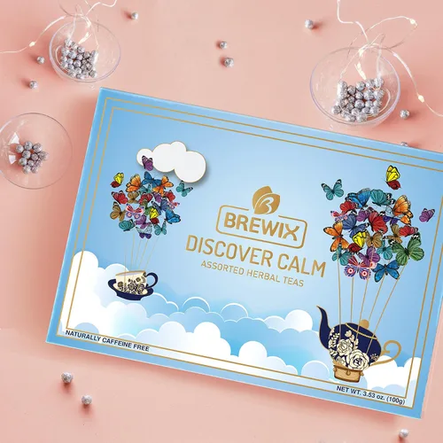 Miniatura 9 de BREWIX, Descubre Calma Caja de Regalo de Té de Hierbas Premium para Navidad (100g/50+ Tazas) Juego de Regalo de Té para Amantes del Té 6 Tés
