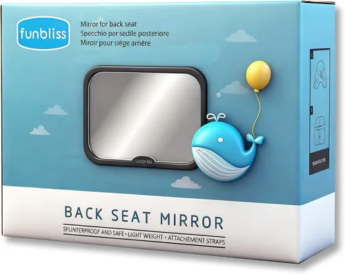 Miniatura 8 de Funbliss Espejo de coche para bebé, monitor de seguridad, asiento trasero para bebé, no requiere montaje, más seguro, mejor recién nacido