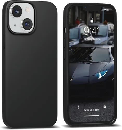 Miniatura 18 de IceSword Funda compatible con iPhone 15 Stone de silicona líquida delgada y protectora, suave antiarañazos, beige claro, crema y arena cálida
