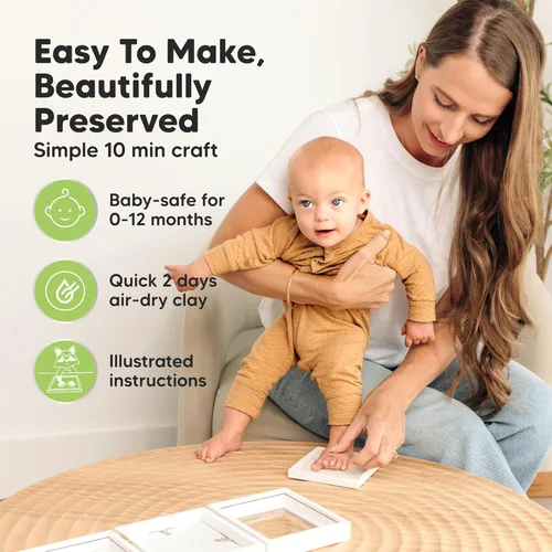 Miniatura 3 de KeaBabies Regalos de baby shower para niños y niñas, kit de huellas y manos para bebés, kit de huellas de manos para recién nacidos, marco de fotos