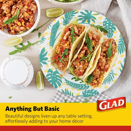 Miniatura 4 de Glad - Platos de papel desechables cuadrados para todas las ocasiones
