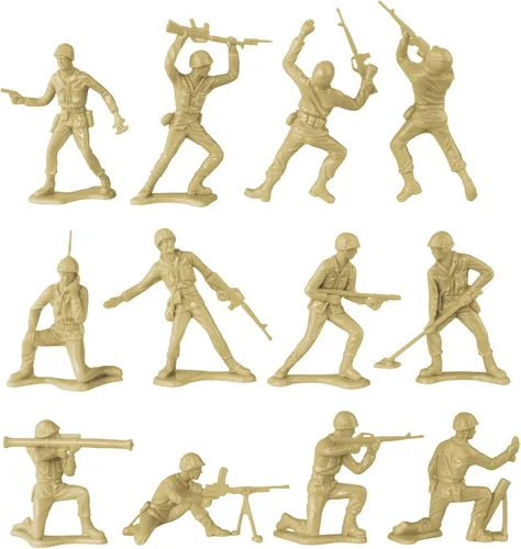 Miniatura 6 de TimMee Cubo de soldados de ejército - Verde OD vs. Tostado 54 piezas de juego de soldados - Fabricado en EE. UU