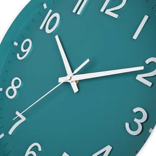 Miniatura 5 de HZDHCLH Relojes de Pared Verde Azulado con Pilas, 12 pulgadas, Silencioso, Sin Tictac, Moderno, para Sala de Estar, Dormitorio, Cocina, Oficina