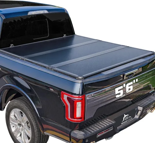 Cubierta de caja de camioneta plegable y rígida compatible con Ford F150 F-150 2015-2025 5.5 pies de caja corta, estilo tri-doblez