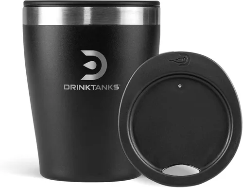 DrinkTanks® - Vaso aislado para manualidades, taza de acero inoxidable, vaso de 10 onzas con tapa, vaso de acero inoxidable para agua, café,