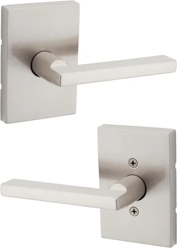 Miniatura 16 de Kwikset Halifax - Manija de puerta de paso interior, palanca para puertas de armario y pasillo, manija reversible sin bloqueo, color negro mate