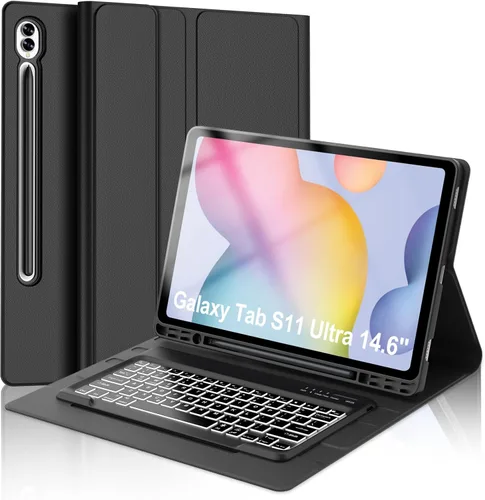 Miniatura 10 de for Samsung Galaxy Tab S11 Ultra 14.6 inch Keyboard Case, 7 Colors Backlit, Multi-Gesture Smart Touchpad, Detachable Bluetooth Wireless Trackpad