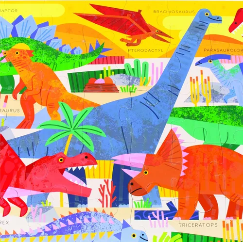 Miniatura 3 de Chuckle & Roar Rompecabezas de piso jumbo de dinosaurio – 50 piezas, 24 x 36 pulgadas, edades de 4 a 6 años – Rompecabezas para niños que brilla