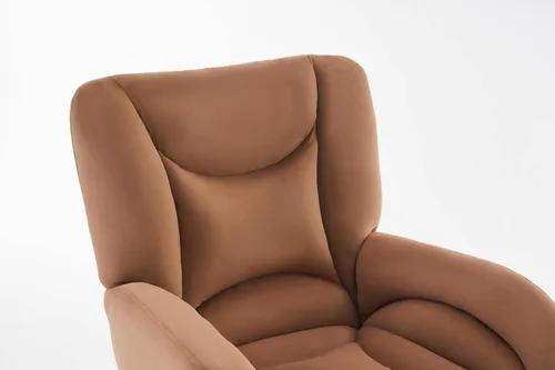 Miniatura 8 de Silla de oficina moderna de terciopelo con base dorada, altura ajustable y giro de 360°, silla de escritorio suave y cómoda con brazos y ruedas