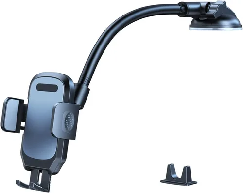 Miniatura 2 de Soporte de teléfono para automóvil, soporte de cuello de cisne para parabrisas de salpicadero con brazo flexible de 14.961 in y ventosa fuerte