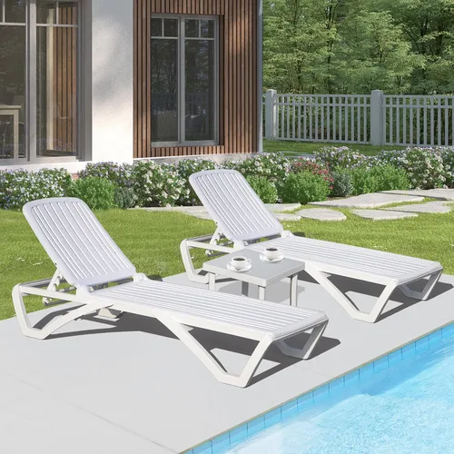 Miniatura 34 de Domi - Tumbona para exteriores, sillón ajustable de aluminio para patio, silla de piscina de plástico para terraza, césped, patio trasero