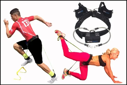 WearBands Sistema de entrenamiento y ejercicio de bandas de resistencia de 3 niveles para deportes, fitness, construcción y tonificación de glúteos,