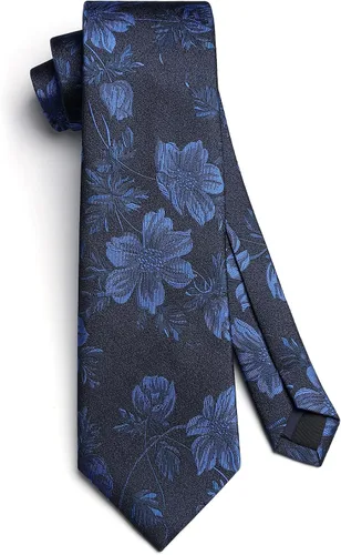 Miniatura 252 de Corbatas florales tejidas clásicas para hombre, corbata cuadrada de bolsillo, corbatas formales para hombres, boda con pañuelo
