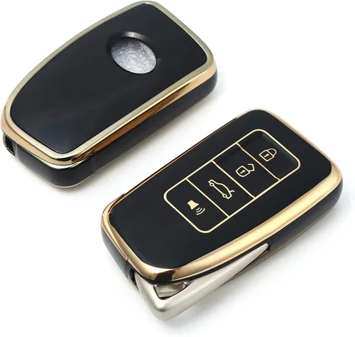 Miniatura 4 de Funda para llavero de TPU adecuada para Lexus RX ES GS LS NX RS GX LX RC LC Smart Key Fob, Modelo A (negro)., Negro, Moderno