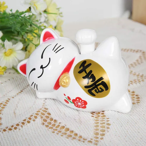 Miniatura 2 de Gato de la suerte, brazo agitador de gato, estatua de gato de la suerte, brazo móvil de gato agitado, energía solar, gato de dinero de la suerte