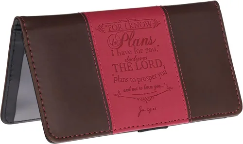 Miniatura 2 de Billetera y chequera de cuero sintético y mensaje cristiano, guarda duplicados de cheques y tarjetas de crédito, para mujeres y hombres, Jeremiah