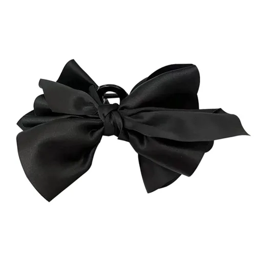 Miniatura 6 de Jumwrit Pinza para el cabello, pinza de pelo con lazo grande, sujeción fuerte, diseño francés, negro, accesorio de peinado de moda para mujeres