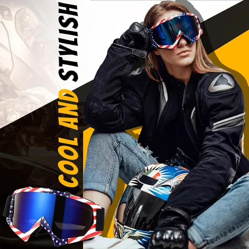 Miniatura 3 de Tallew 4 pares de gafas de motocross para motocicleta, motocross, carreras, ATV, para hombres y mujeres, deportes de potencia y esquí