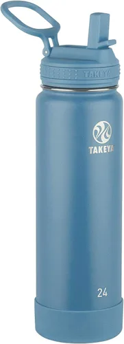 Miniatura 13 de Takeya Actives - Botella de agua de 24 onzas con tapa con popote, aislamiento de acero inoxidable de doble pared, apta para lavavajillas y sin BPA