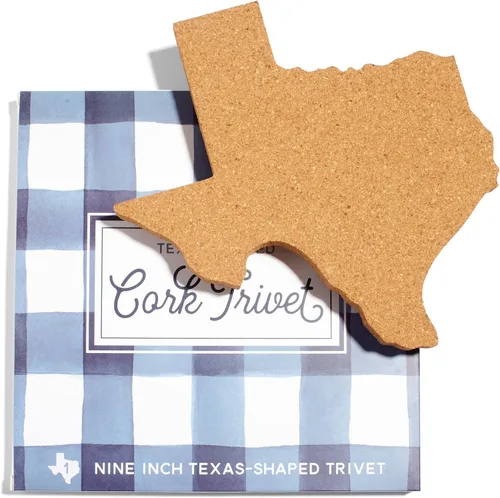 Miniatura 5 de Sostenedor de olla de corcho en forma de Texas Salvamanteles – 9 pulgadas Hot Pad Regalo