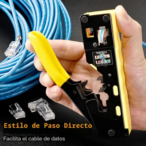 Miniatura 5 de Solsop Herramienta de Engaste RJ45 Herramienta de Engaste de Paso Herramienta de Engaste Cat5e Cat5 CAT6