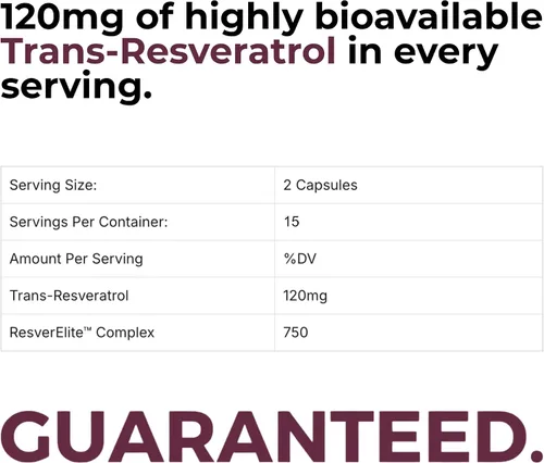 Miniatura 2 de Mara Labs ResverElite Resveratrol biodisponible Vegano, sin rellenos y sin OMG 30 cápsulas veganas
