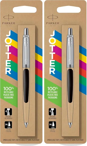 Miniatura 10 de Parker Jotter Originals - Bolígrafo de gel, acabado negro clásico, punta media, tinta negra, paquete de ampollas