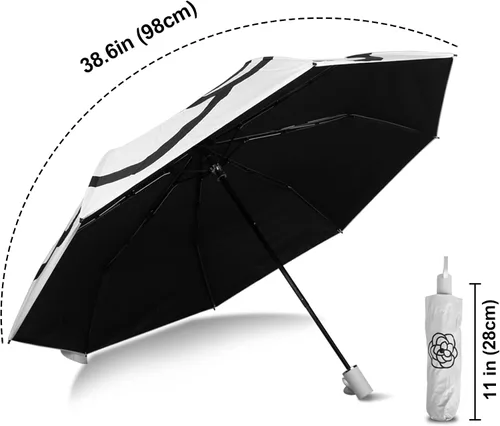 Miniatura 3 de WANLIAN Sombrillas para protección UV, paraguas de viaje compacto, paraguas para protección solar, resistente al viento, impermeable, protección UV