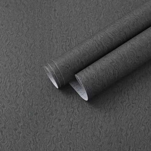 Heroad Papel tapiz de color gris para despegar y pegar, papel de contacto moderno, color gris oscuro y negro, apto para inquilinos, vinilo