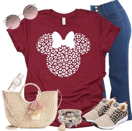 Miniatura 3 de Camisa de safari de leopardo Minnie Cheetah Animal Kingdom - Manga corta casual