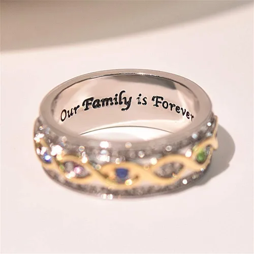 Miniatura 5 de Anillo de plata de ley 925 con zafiro rubí y oro de 18 quilates, anillo de compromiso de eternidad, anillo de compromiso de boda para mujer