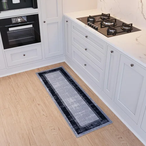 Miniatura 45 de Ottomanson Alfombra de pasillo de 1 pies 10 pulgadas x 6 pies, alfombra de cocina con parte trasera de goma antideslizante para área del fregadero