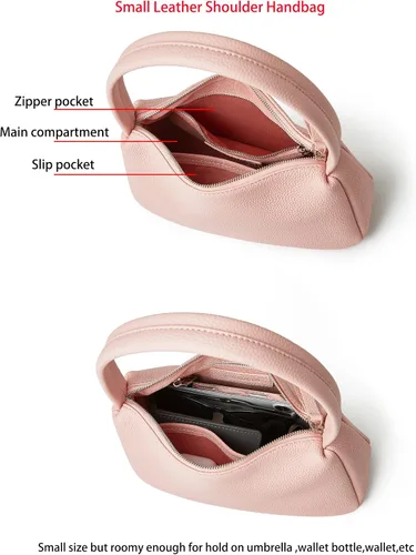 Miniatura 4 de Daiblueland Bolso pequeño de cuero para mujer, bolso de mano de lujo con cierre de cremallera