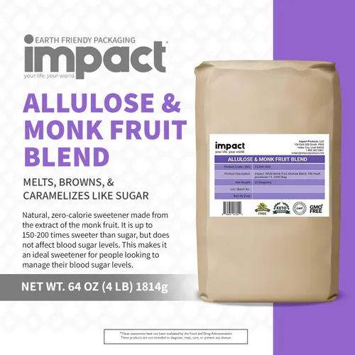 Miniatura 3 de Impact - Edulcorante en polvo – Mezcla de frutas de alulosa y monje – Cero calorías y carbohidratos, apto para dieta cetogénica, sustituto