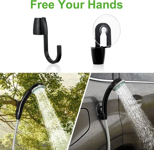 Miniatura 7 de KEDSUM Ducha portátil, bomba de ducha portátil con batería recargable, ducha portátil para campamento, cabezal de ducha portátil al aire libre