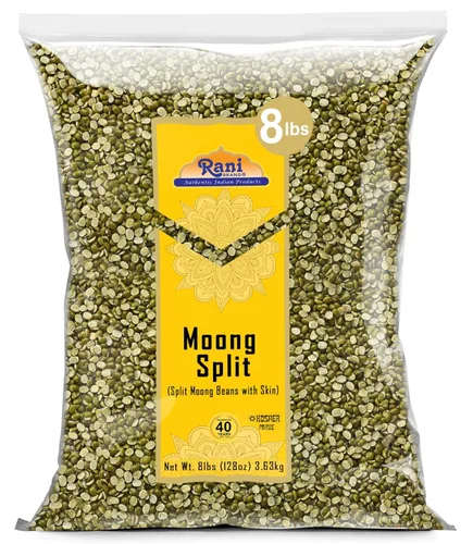 Miniatura 25 de Rani Moong Dal (granos de mung sin piel) Lentejas indias de 128 onzas (8 libras), 8.0 lbs x paquete de 5 (total 40 libras) a granel, totalmente