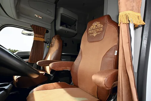 Miniatura 3 de Fundas para Asientos de Camiones para Kenworth Modelo T680, T880, W990 Marrón Brazos Largos 17" - Protección para Asientos de Camiones - Accesorios