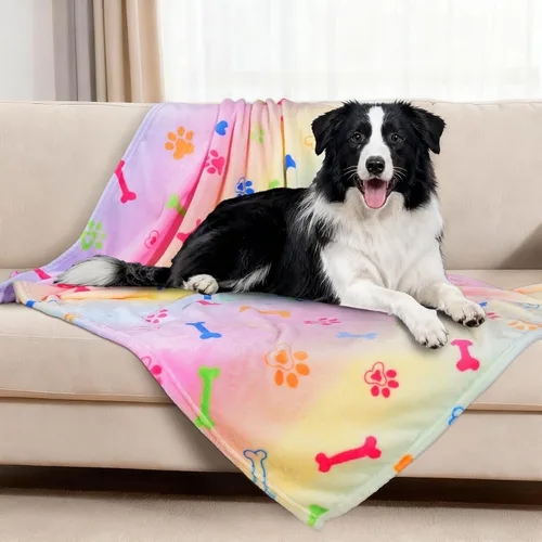Miniatura 30 de Rezutan Mantas para Perros Grandes, Mantas de Franela para Perros y Gatos Lavables, Suave Manta para Mascotas y Funda para Jaula de Perro, Lindo