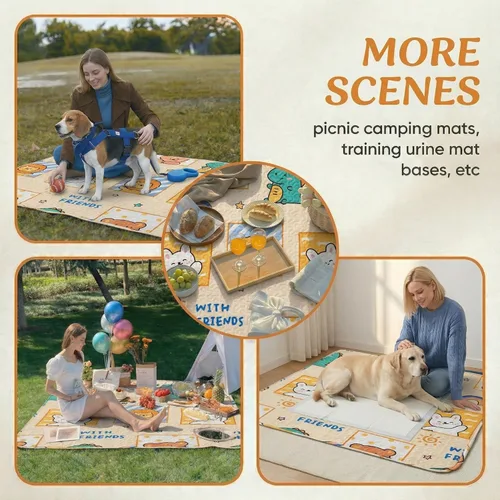 Miniatura 5 de PJYuCien Alfombrilla lavable para corralito de juegos de perros, 36”x 36”, almohadillas reutilizables a prueba de fugas para cachorros, alfombrilla