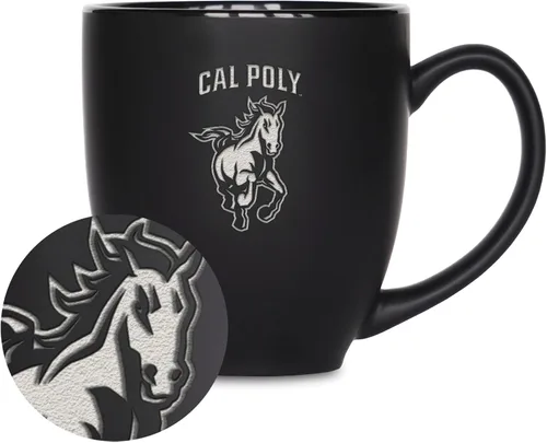 Miniatura 251 de Rico Industries - Taza de cerámica mate negra con grabado láser estándar de 15oz para NCAA (escuelas T & U) - Para bebidas calientes o frías