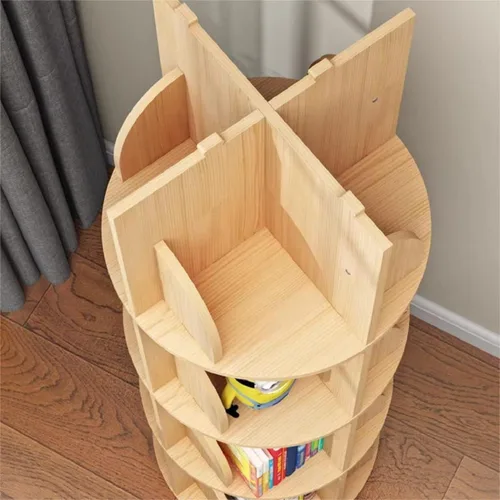 Miniatura 8 de Gdrasuya10 Estantería giratoria de 4 niveles para niños, estantería giratoria de 360 grados, estantería apilable para libros, estante