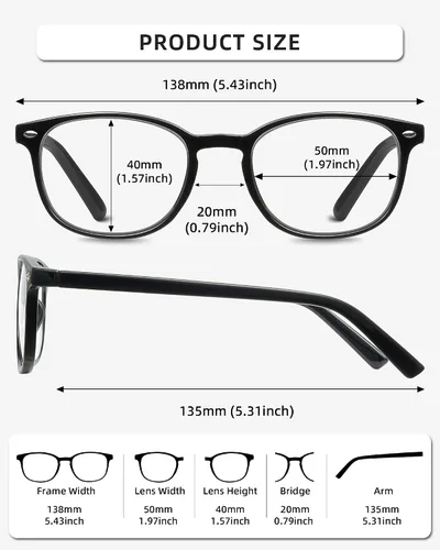 Miniatura 4 de JM Juego de 4 lentes de lectura con bisagra de resorte de calidad, para hombres y mujeres, Paquete de 4 (negro, azul marino, tortuga, tortuga gris)