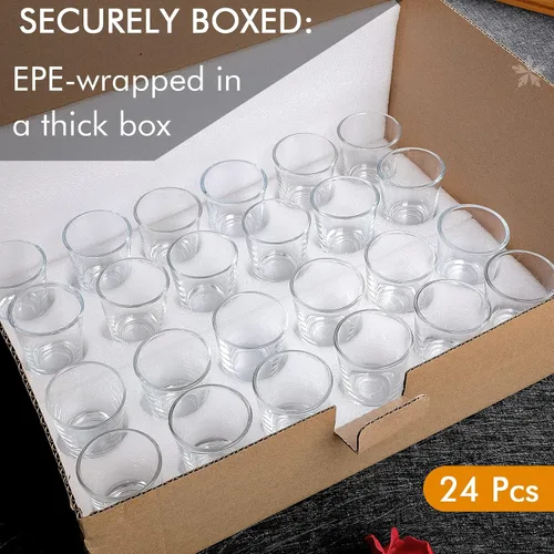 Miniatura 5 de Juego de 24 vasos de chupito transparentes de 1.7 onzas, con base pesada, vasos de chupito a granel para whisky, tequila, vodka, licor, barras