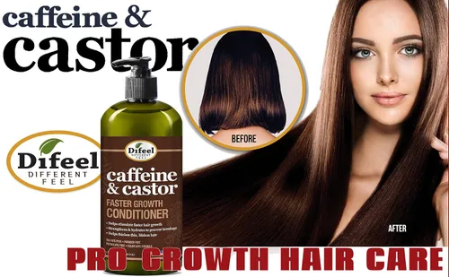 Miniatura 7 de Difeel Acondicionador de cafeína y ricino para un crecimiento más rápido del cabello, 33.8 oz.