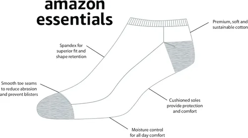 Miniatura 2 de Tienda Essentials Calcetines de algodón ligeramente acolchados para mujer paquete de 10