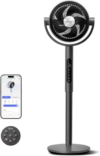 Miniatura 12 de LEVOIT Standing Fan for Bedroom, 90° Oscillating Pedestal Fan, 18dB Quiet for Sleep, 1024 CFM Airflow, Smart Floor Fan with Dust Cover, 5 Speeds 3