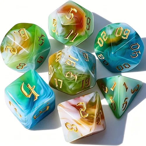 Miniatura 29 de CiaraQ DND - Juego de dados poliédricos con bolsa de dados para juegos de rol de Calabozos y Dragones RPG MTG (fuente negra y dorada)