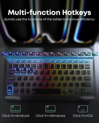 Miniatura 5 de Funda para tablet A8 con teclado Samsung Galaxy Tab A8 de 10.5 pulgadas 2021/2022 SM-X200, SM-X205 Dazzle Magic Keyboard retroiluminado Soporte