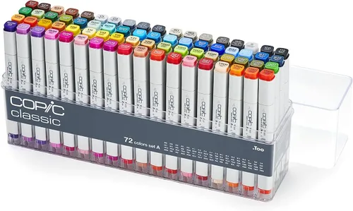 Copic Clásico, marcadores de alcohol, conjunto de 72 colores A (Nueva Ver.)